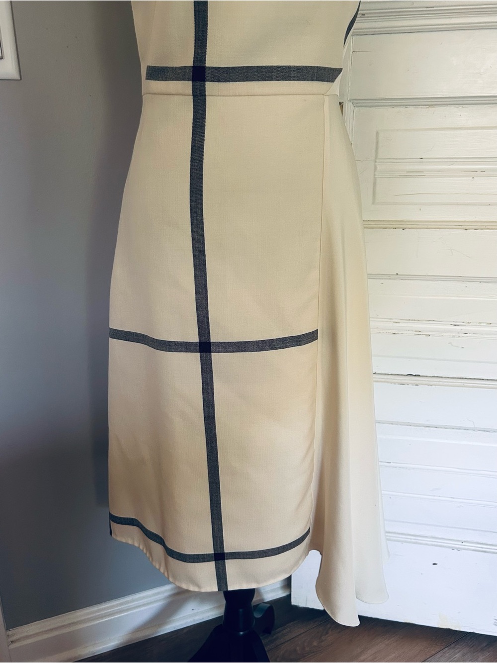 3.1 Phillip Lim ‘Shadow’ Wool & Silk Cocktail Dress, Ivory with Black Windowpane - Picture 4 of 15